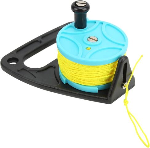 Portable Diving Handle Reel, Scuba Diving Reel with 46m Nylon Wire, Yellow and Blue - Lightweight Design, Thumb Stopper Control, Ideal for Snorkeling and Water Sports (Sky Blue Wheel) in Saudi Arabia