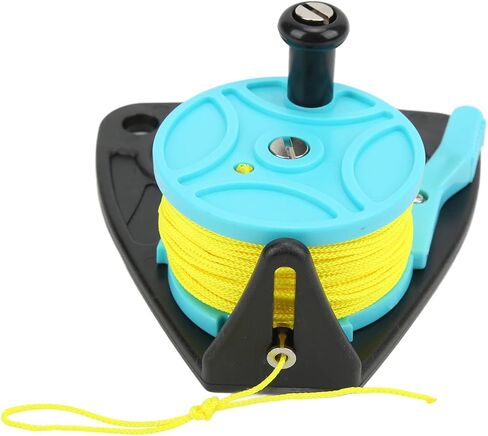 Portable Diving Handle Reel, Scuba Diving Reel with 46m Nylon Wire, Yellow and Blue - Lightweight Design, Thumb Stopper Control, Ideal for Snorkeling and Water Sports (Sky Blue Wheel) in Saudi Arabia