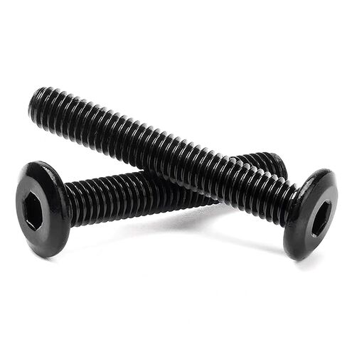 25 قطعة M6x20mm براغي غطاء مقبس سداسي برأس مسطح، 304 براغي غطاء مقبس من الفولاذ المقاوم للصدأ 18-8، براغي أثاث برغي موصل غاطس، خيط كامل، أكسيد أسود مع مفتاح ربط سداسي in Kuwait