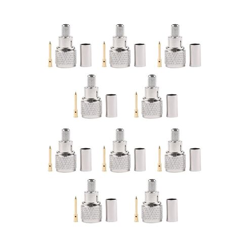 Fengpeng 10 قطعة/المجموعة Mini-UHF ذكر العقص موصل هوائي محول 50 أوم للراديو RG-58/U كابل الملحقات استبدال in Kuwait