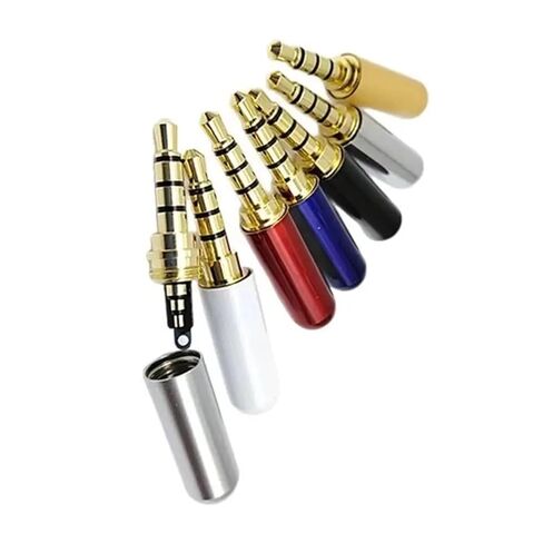 Fengpeng 1/5 قطعة 3.5 مم موصل صوت 4 أقطاب سماعة رأس جاك ذكر قابس سماعة إصلاح كابل لحام سلك DIY AUX .5 محول (فضي غير لامع، 5 قطع) in Kuwait