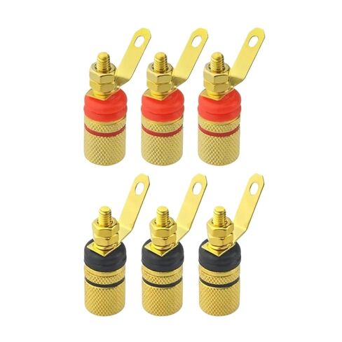 fengpeng 2-10pcs Durable Gold Plated Amplifier Speaker Terminal Binding Post Banana Plug Connector 4mm Plugs(6PCS) in Saudi Arabia