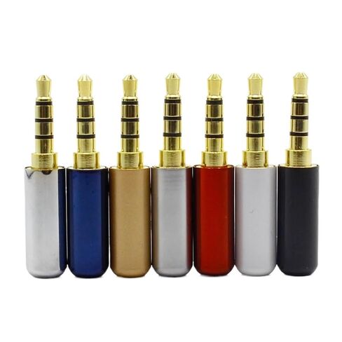 Fengpeng 1/5 قطعة 3.5 مم موصل صوت 4 أقطاب سماعة رأس جاك ذكر قابس سماعة إصلاح كابل لحام سلك DIY AUX .5 محول (فضي غير لامع، 5 قطع) in Kuwait