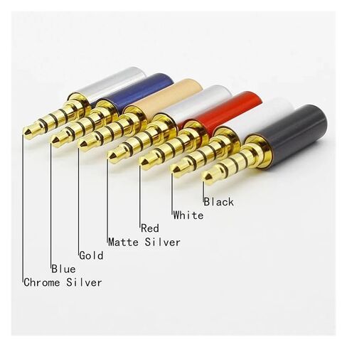 Fengpeng 1/5 قطعة 3.5 مم موصل صوت 4 أقطاب سماعة رأس جاك ذكر قابس سماعة إصلاح كابل لحام سلك DIY AUX .5 محول (فضي غير لامع، 5 قطع) in Kuwait