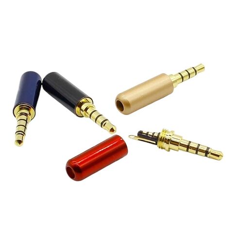 Fengpeng 1/5 قطعة 3.5 مم موصل صوت 4 أقطاب سماعة رأس جاك ذكر قابس سماعة إصلاح كابل لحام سلك DIY AUX .5 محول (فضي غير لامع، 5 قطع) in Kuwait