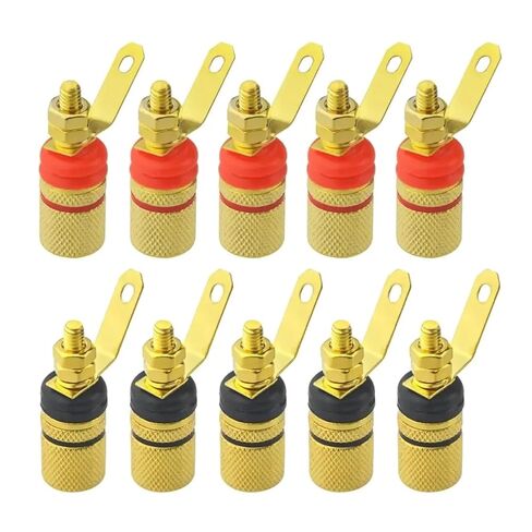 fengpeng 2-10pcs Durable Gold Plated Amplifier Speaker Terminal Binding Post Banana Plug Connector 4mm Plugs(6PCS) in Saudi Arabia