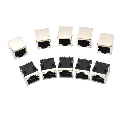 fengpeng 10Pcs RJ45 Right Angle Ethernet 8P8C Single Network Port Female Socket PCB Solder Connectors in Saudi Arabia