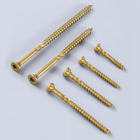 #9 x 2-1/2 in Multi-Purpose Wood Deck Screw for Interior and Exterior,Bugle Head,Golden Coated with T25 Bit Star Drive Torx for Furniture Building/Fence/Decking(1LBS,85Pcs) in Kuwait