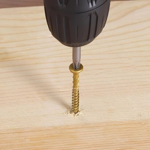 #9 x 2-1/2 in Multi-Purpose Wood Deck Screw for Interior and Exterior,Bugle Head,Golden Coated with T25 Bit Star Drive Torx for Furniture Building/Fence/Decking(1LBS,85Pcs) in Kuwait