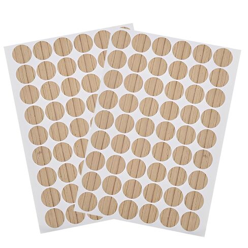 108 Pcs Screw Hole Cover Stickers, Self-Adhesive Screw Covers Caps PVC Dustproof Round Stickers, 21mm 2 Sheets, for Wooden Furniture, Cabinets, Tables, Decoration Supplies (Brown) in Saudi Arabia