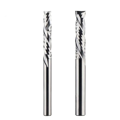 2pcs Carbide Compression Router Bit Up and Down End Mills 3.175-12mm Shank CNC Milling Cutter Two Flute Spiral Bits for Wood 3D Carving(8.0x42x80L) in Saudi Arabia