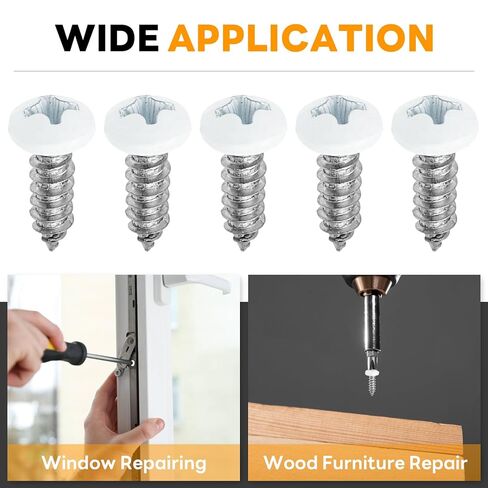 120 قطعة من البراغي البيضاء، #8 × 1/2 بوصة، براغي ذاتية التنصت بيضاء، براغي خشبية بيضاء، براغي خزانة من الفولاذ المقاوم للصدأ برأس صينية بيضاء من فيليبس للخشب، لوحات الحائط، رف الكتب (#8 × 1/2 بوصة) in Kuwait