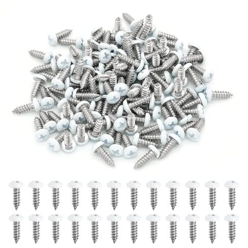 120 قطعة من البراغي البيضاء، #8 × 1/2 بوصة، براغي ذاتية التنصت بيضاء، براغي خشبية بيضاء، براغي خزانة من الفولاذ المقاوم للصدأ برأس صينية بيضاء من فيليبس للخشب، لوحات الحائط، رف الكتب (#8 × 1/2 بوصة) in Kuwait