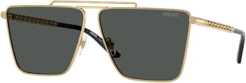 Versace Man Sunglasses Gold Frame ، عدسات رمادية داكنة ، 64 ملم in Saudi Arabia
