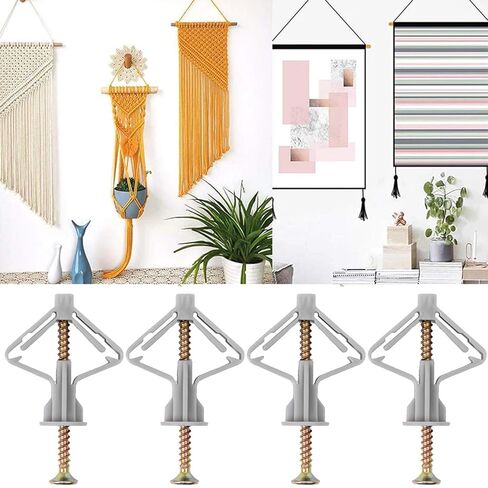 20set Aircraft Butterfly Gypsum Board Expansion Screws Hollow Wall Plasterboard Self-Drilling Plug Pipe Hardware Fixings Kit (White) in Saudi Arabia