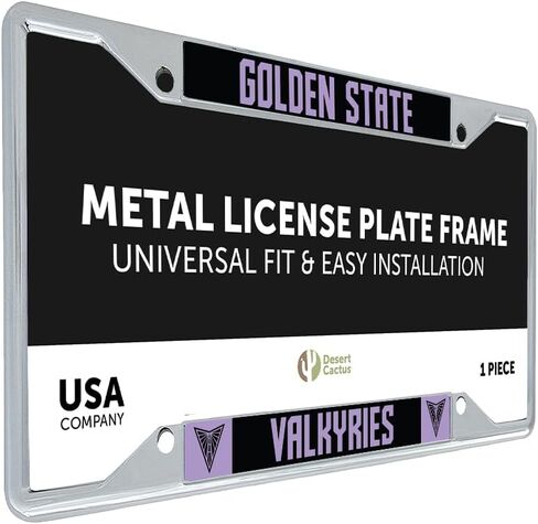 Desert Cactus Golden State Valkyries Car Accessories WNBA Basketball Team Metal License Plate Frame and Tag Holder for Front or Rear of Car (Team Name Frame) in Saudi Arabia