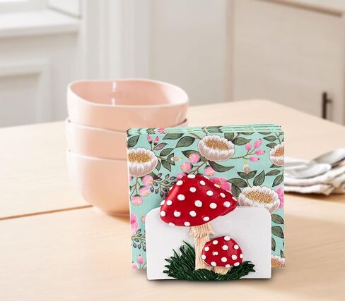 حامل مناديل الفطر للطاولة أصحاب المناديل الحمراء للمطبخ لطيف كوكتاي مزرعة مناديل المائدة حامل مناديل الطاولة حامل المناديل المسطحة in Kuwait