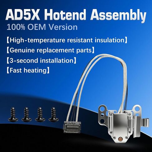 for Flashforge AD5X Hotend Heating Assembly Kit Includes Heating Wire, thermistor Temperature Sensor Element, Metal Heating Base and Fixing clamp with 4 Fixing Screws. for Flashforge 3D Printer Parts in Saudi Arabia