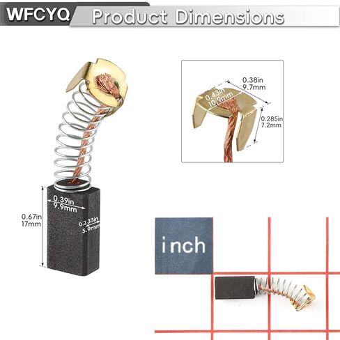 089006017092 Carbon Brushes for Power Tools - Compatible with R4040, R4041S, TS1344, TS1345 Models - Electric Motor Brushes for Tile/Miter Saws (4 Pack) in Kuwait
