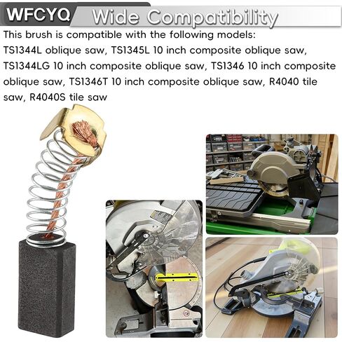 089006017092 Carbon Brushes for Power Tools - Compatible with R4040, R4041S, TS1344, TS1345 Models - Electric Motor Brushes for Tile/Miter Saws (4 Pack) in Kuwait