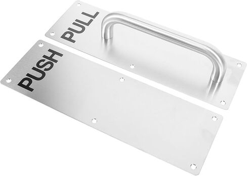 PartyKindom Stainless Steel 304 Push Pull Door Handle Plate for Fire Doors Commercial Hardware with Brushed Finish Large Metal Pull Handle for Interior in Saudi Arabia