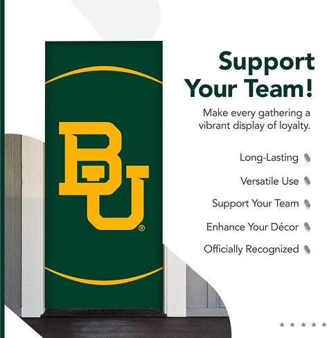 Baylor Bears College Sports Printed Front Door Banner - NCAA Licensed - Durable Vinyl - School Banner (Green, Gold) (36" x 80") in Saudi Arabia