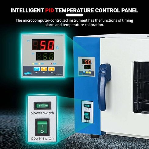 Lab Forced Air Convection Drying Oven,600w Blast Drying Oven With Intelligent Digital Display Pid Temperature Controller & Dual Layer Tempered Glass Window,for Heat Treatment,Galvanized in Saudi Arabia