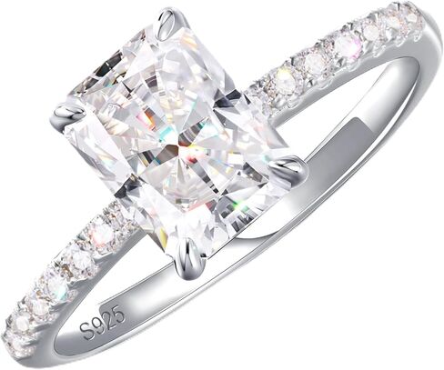 حلقة مويسانيت الذهب 1.5 قيراط 18 كيلو لتر حلقات مطلية بالذهب S925 SINGLIS SILVER in Kuwait