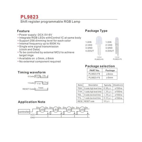 20 قطعة PL9823 F8 8 مللي متر LED مستديرة RGB LED PL9823 شرائح داخل مصباح LED ملون كامل قابل للبرمجة RGB in Saudi Arabia