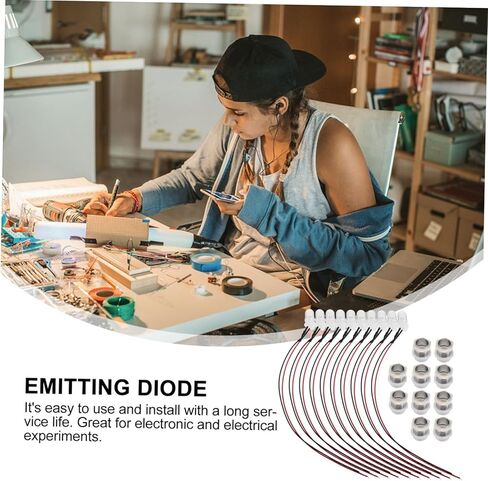 مجموعة إضاءة LED 10 قطع من jojofuny مصابيح صمام ثنائي سلكية مسبقًا لمشاريع قارب السيارة DIY in Saudi Arabia