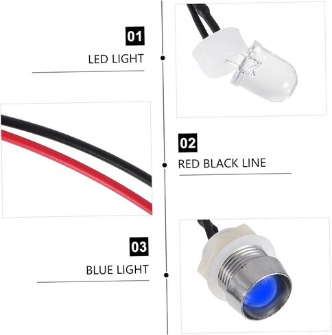 مجموعة إضاءة LED 10 قطع من jojofuny مصابيح صمام ثنائي سلكية مسبقًا لمشاريع قارب السيارة DIY in Saudi Arabia