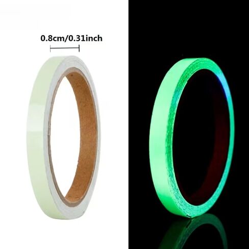 Glow in the Dark Tape 118.11 Inch, Self-Adhesive Luminous Safety Tape for Night Visibility, Home, Stage, and Decoration, Dark Light Warning and Safety Marker Tape(0.39" W) in Saudi Arabia