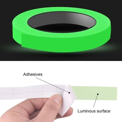 Glow in the Dark Tape 118.11 Inch, Self-Adhesive Luminous Safety Tape for Night Visibility, Home, Stage, and Decoration, Dark Light Warning and Safety Marker Tape(0.39" W) in Saudi Arabia