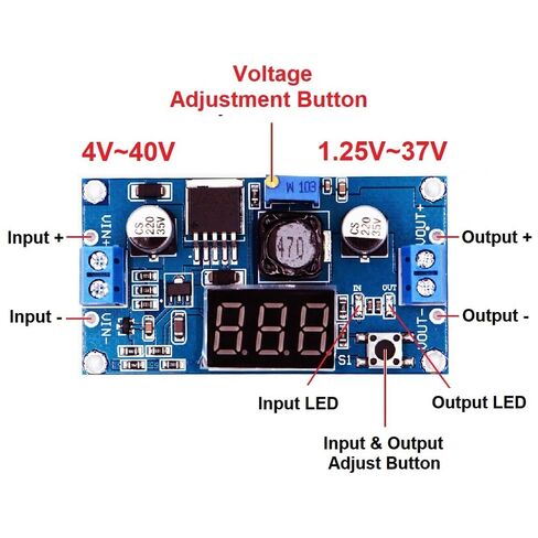 LM2596 DC-DC محول خفض الجهد المنظم 4 فولت ~ 40 إلى 1.3 فولت-37 فولت LED عرض الفولتميتر باك محول قابل للتعديل امدادات الطاقة in Kuwait