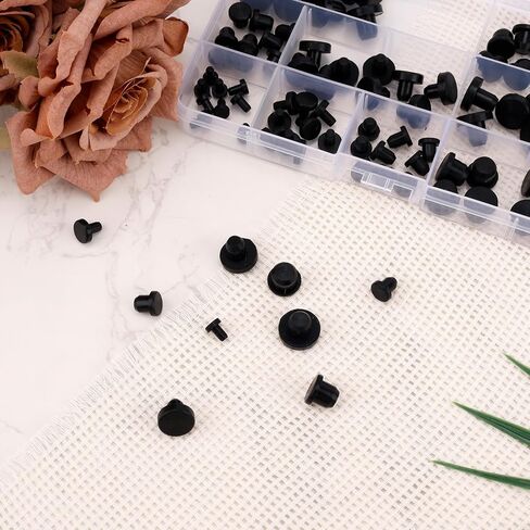 90pcs Silicone Stopper Plugs Set, 9 Sizes Flexible T Type Hole Plugs Versatile Waterproof Silicone Sealing Cap Covers for Pipe Test Tube Round Holes (Black) in Saudi Arabia