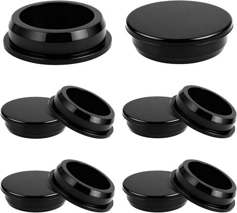 10 Pcs Silicone Rubber Plug for 2 Inch Round Holes, T-Shaped Rubber Stoppers Waterproof Flexible Tube Plugs, Snap-On Bottle Seal Plugs Tube Pipe End Covers Caps Inserts, Black in Saudi Arabia
