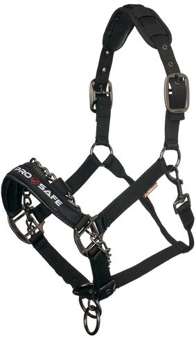 طوق رأس LeMieux ProSafe Horse باللون الأسود - بطانة إضافية - قابل للتعديل عند الأنف وحزام الاستطلاع in Saudi Arabia