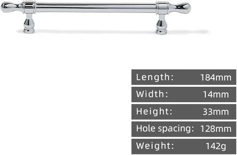 Chrome Silver Solid Brass Ball Drawer Cabinet Long Handle 1Pcs(1282-128) in Saudi Arabia