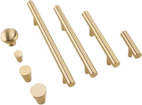 Solid Brass Cabinet Pull Handle Drawer Gold Door 1Pcs(18-L-25mm) in Kuwait