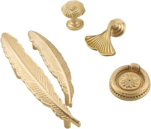 Solid Brass Cabinet Pull Handle Drawer Gold Door 1Pcs(18-L-25mm) in Kuwait