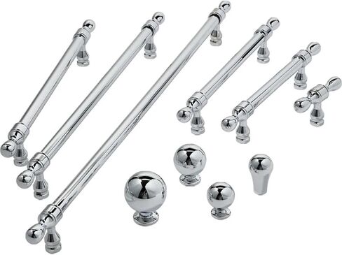 الكروم الفضة الصلبة النحاس الكرة درج خزانة مقبض طويل 1 قطعة (1282-Ball-30mm) in Kuwait