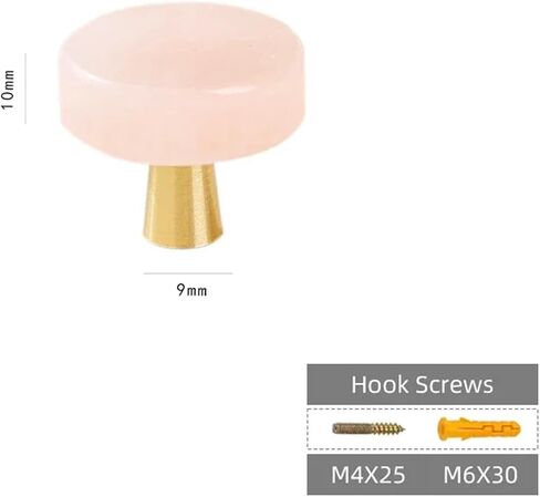Brass Pull Handle Circular Furniture Hardware Kitchen Cabinet Drawer White 1Pcs(Pink-Hook) in Saudi Arabia