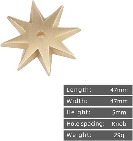 Anise Star Shape Cabinet Antique Brass Handles Ring Pulls Drawer Gold Handle 1Pcs(Gold-Base) in Saudi Arabia