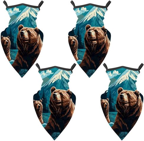 عبوة من 4 قطع من وشاح الوجه برقبة الدب للحماية من الشمس من قماش بالاكلافا مع حلقات للأذن in Kuwait