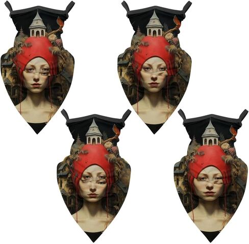 4 Pieces Bohemia UV Protector Scarf, Summer Cooling Neck Gaiter for Men/Women in Kuwait