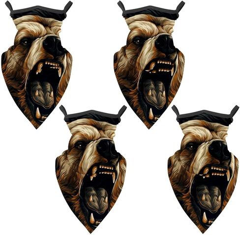4 Pack Bear Neck Gaiter Face Scarf Cover Sun Protection Balaclava Cloth Bandanas with Ear Loops in Saudi Arabia