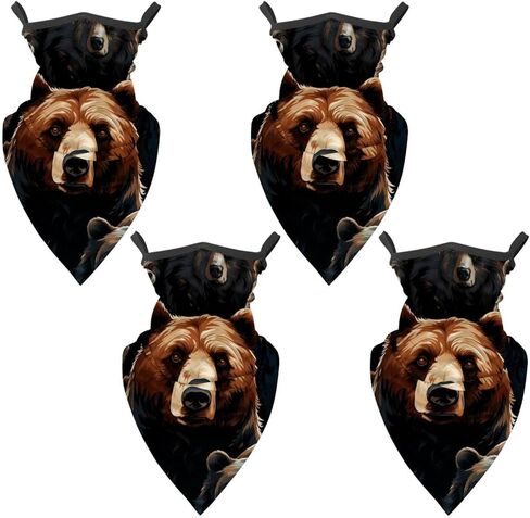 4 قطع من قناع الرقبة على شكل دب، قناع وجه مسامي للتبريد وحماية من الأشعة فوق البنفسجية، وشاح للمشي لمسافات طويلة للرجال والنساء in Kuwait