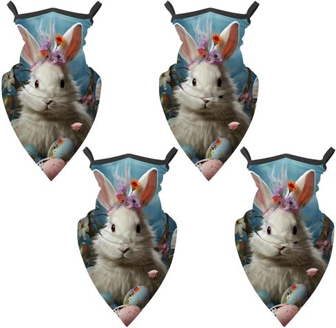 عبوة من 4 قطع من وشاح الوجه برقبة عيد الفصح للحماية من الشمس من قماش بالاكلافا مع حلقات للأذن in Kuwait