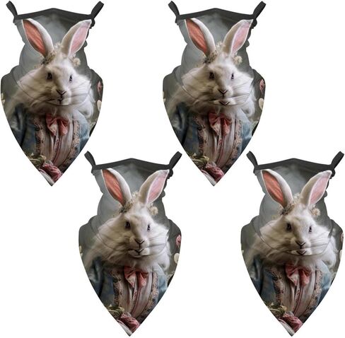 4 Pack Easter Neck Gaiter Face Scarf Cover Sun Protection Balaclava Cloth Bandanas with Ear Loops in Saudi Arabia