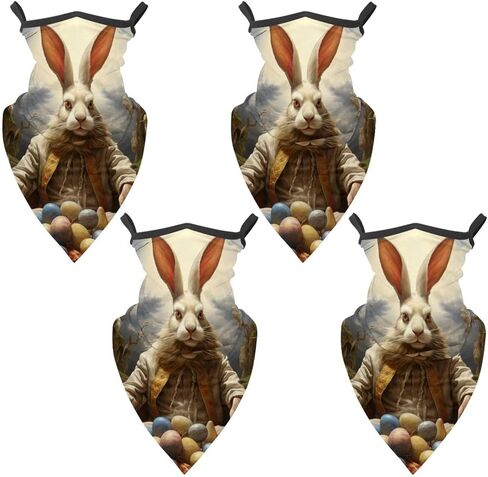 4 Pack Easter Neck Gaiter Face Scarf Cover Sun Protection Balaclava Cloth Bandanas with Ear Loops in Saudi Arabia